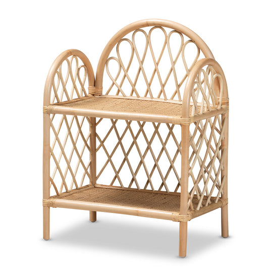 bali & pari - Hammond Shelving Unit in Natural Brown - RBS016-Rattan-Shelf view 1