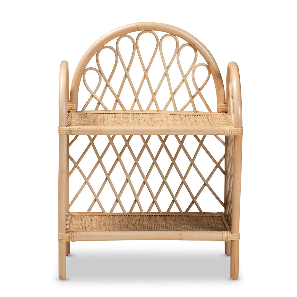 bali & pari - Hammond Shelving Unit in Natural Brown - RBS016-Rattan-Shelf view 2
