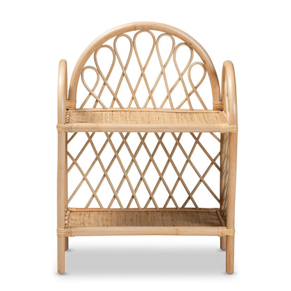 bali & pari - Hammond Shelving Unit in Natural Brown - RBS016-Rattan-Shelf view 2