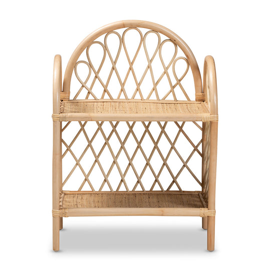 bali & pari - Hammond Shelving Unit in Natural Brown - RBS016-Rattan-Shelf view 2
