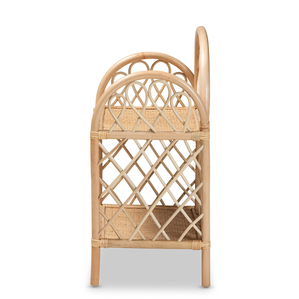 bali & pari - Hammond Shelving Unit in Natural Brown - RBS016-Rattan-Shelf view 3