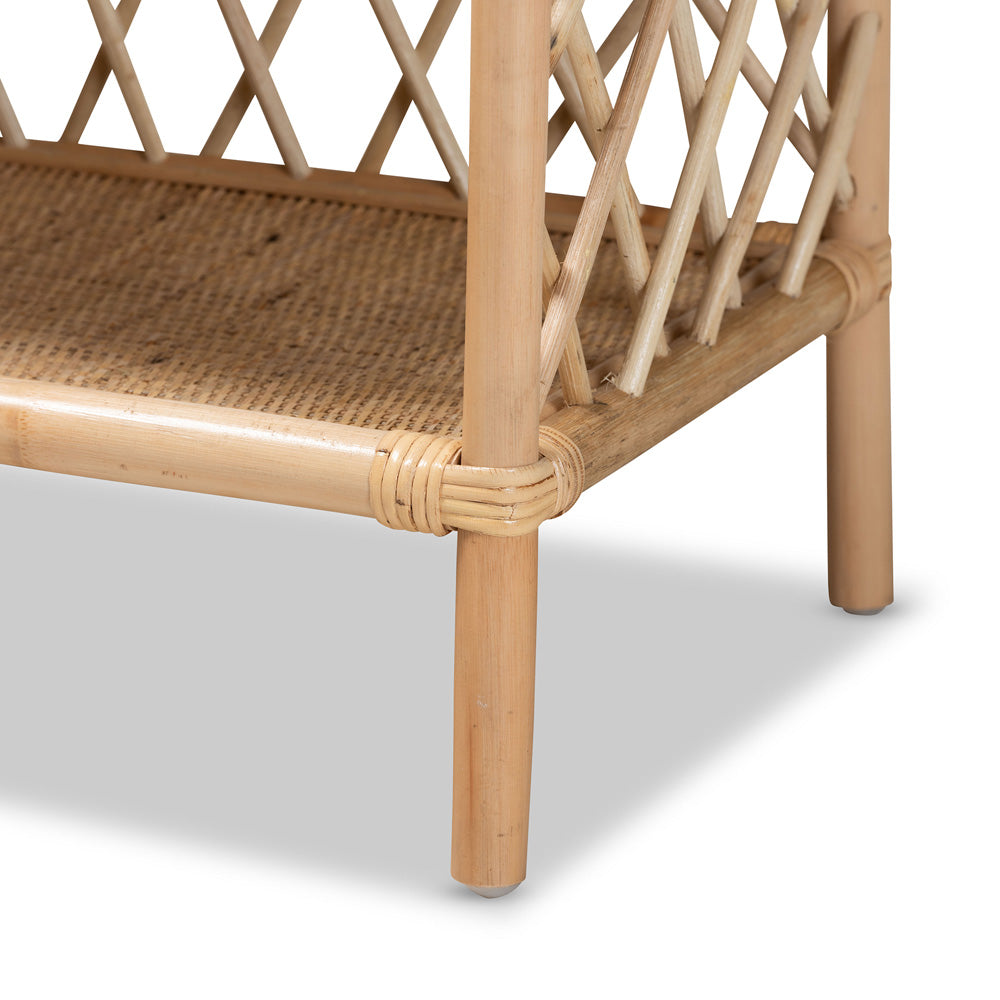 bali & pari - Hammond Shelving Unit in Natural Brown - RBS016-Rattan-Shelf view 5