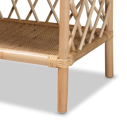 bali & pari - Hammond Shelving Unit in Natural Brown - RBS016-Rattan-Shelf view 5