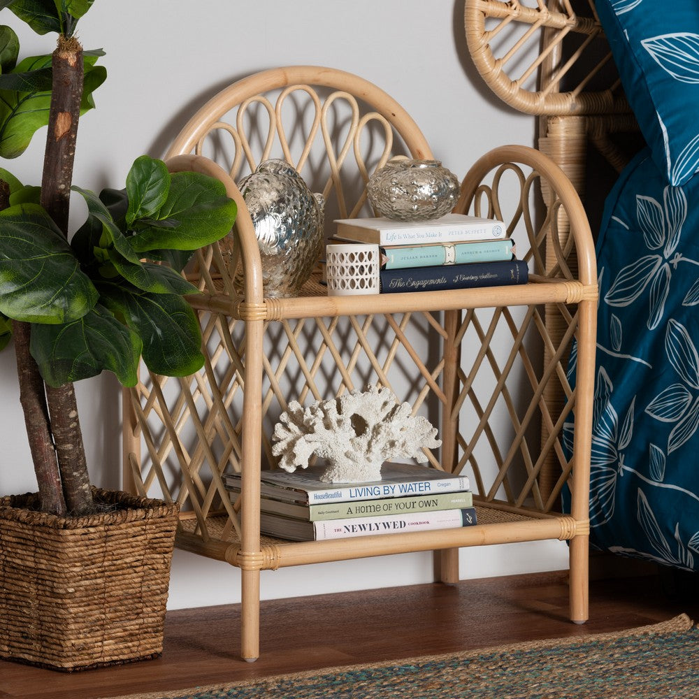 bali & pari - Hammond Shelving Unit in Natural Brown - RBS016-Rattan-Shelf view 7