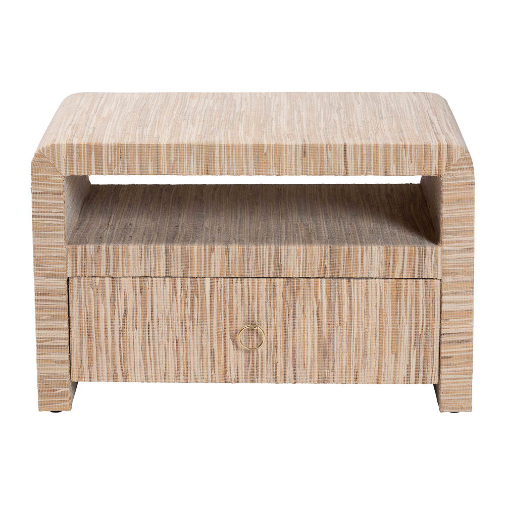 bali & pari - Hannah Nightstand in Natural - Hannah-Natural Woven Grasscloth-NS view 3