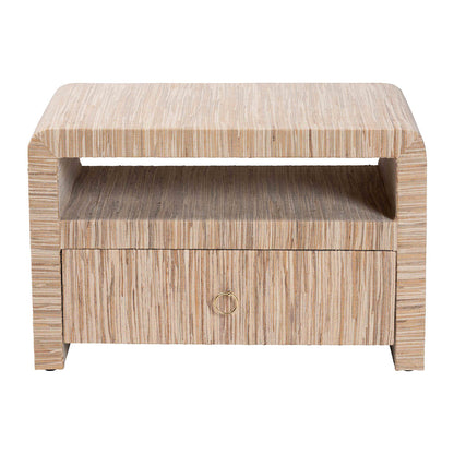 bali & pari - Hannah Nightstand in Natural - Hannah-Natural Woven Grasscloth-NS view 3