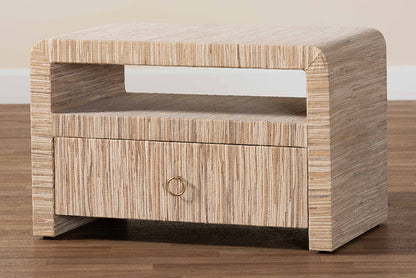 bali & pari - Hannah Nightstand in Natural - Hannah-Natural Woven Grasscloth-NS view 10