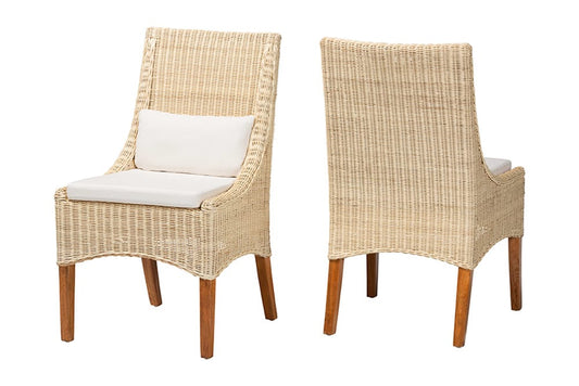 bali & pari - Haybourne Dining Chair Set of 2 - Haybourne-Natural Rattan-Cushion-DC view 1