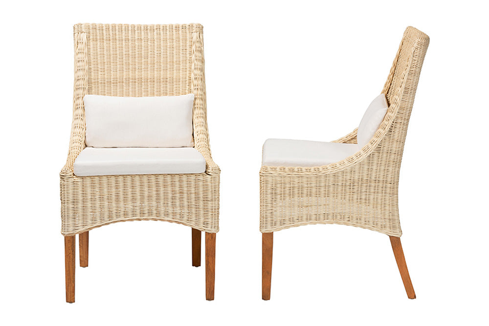 bali & pari - Haybourne Dining Chair Set of 2 - Haybourne-Natural Rattan-Cushion-DC view 3