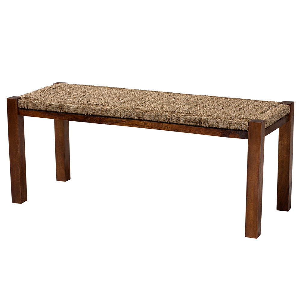 bali & pari - Hermes Bench in Walnut Brown - DC9052-Seagrass-Bench view 1