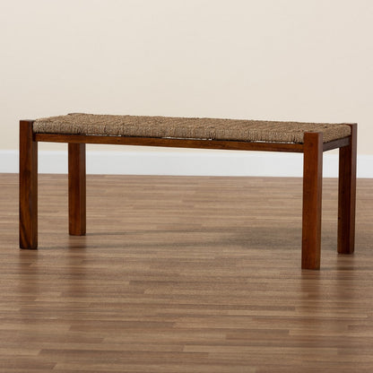 bali & pari - Hermes Bench in Walnut Brown - DC9052-Seagrass-Bench view 7