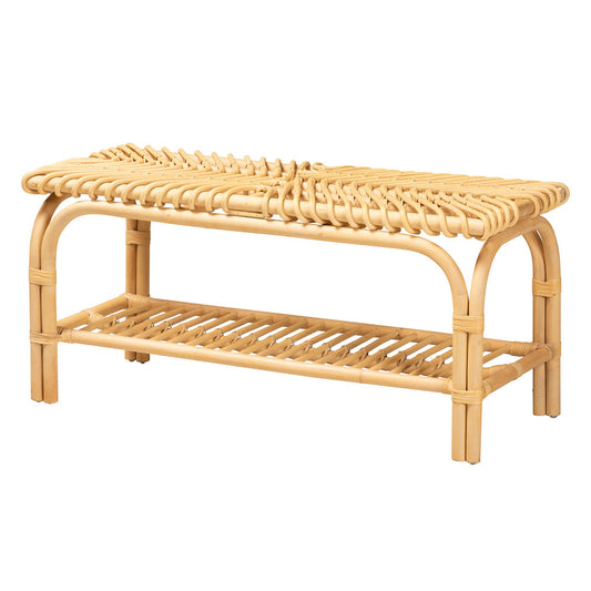bali & pari - Himari Bench in Natural Brown - WS24-Rattan-Bench view 1