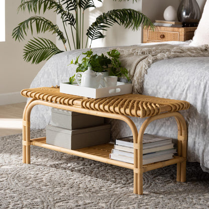 bali & pari - Himari Bench in Natural Brown - WS24-Rattan-Bench view 6