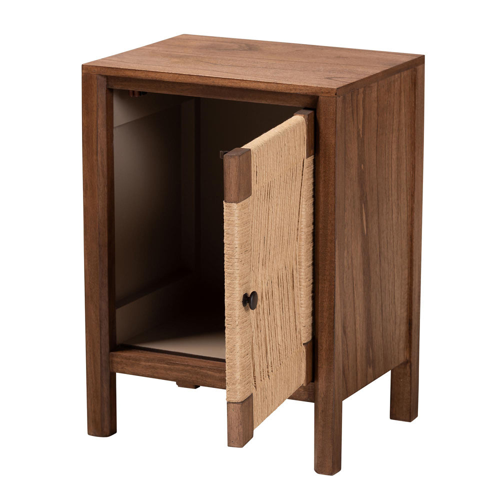 bali & pari - Holitz Nightstand in Walnut Brown/Light Brown - Holtiz-Medium tone (NAT02)-Nightstand view 2