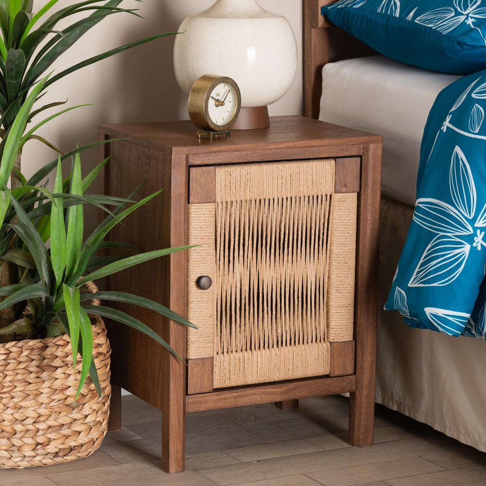 bali & pari - Holitz Nightstand in Walnut Brown/Light Brown - Holtiz-Medium tone (NAT02)-Nightstand view 8