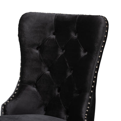 bali & pari - Honora Set of 2 Dining Chairs in Black/Silver - F459-Black Velvet-DC view 4