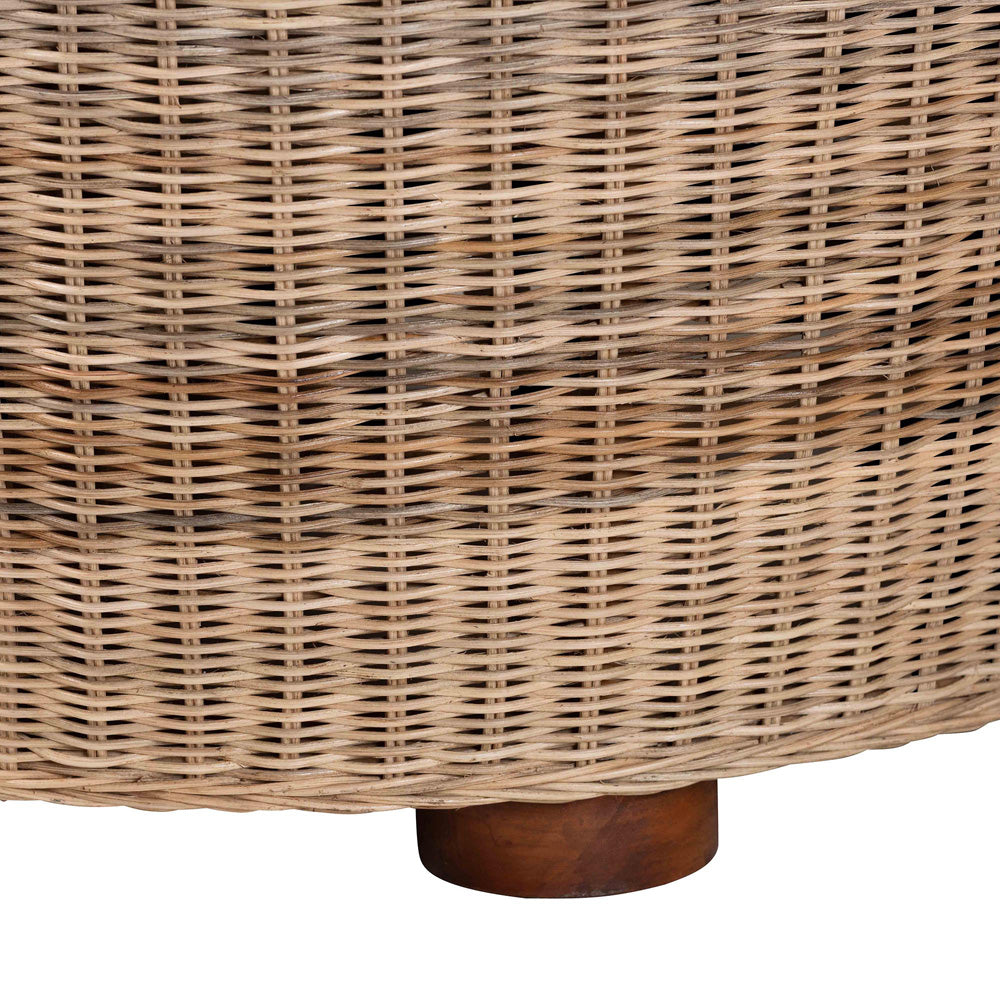 bali & pari  - Hosanna Coffee Table in Natural Brown/Walnut Brown - Horse-Round-Natural Wild-Rattan-CT view 3