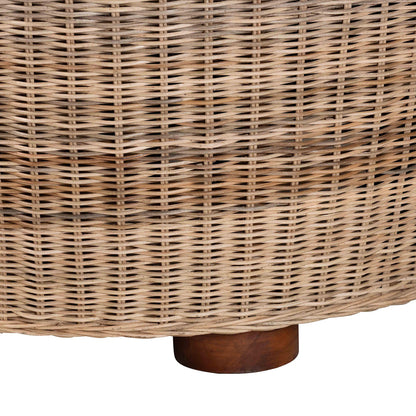 bali & pari  - Hosanna Coffee Table in Natural Brown/Walnut Brown - Horse-Round-Natural Wild-Rattan-CT view 3