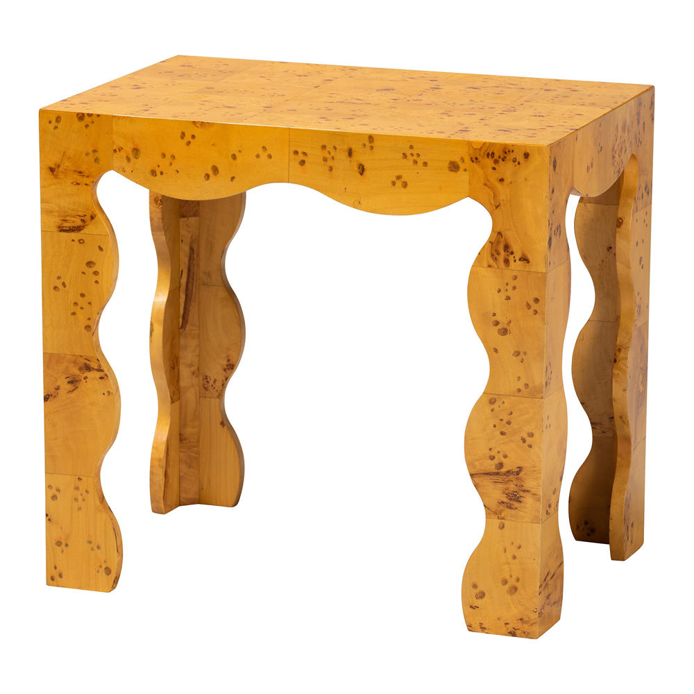 bali & pari - Huxley End Table in Light Mappa Burl - KL-1596-Natural Burl Op1-Raisa-ET-BOXED view 1
