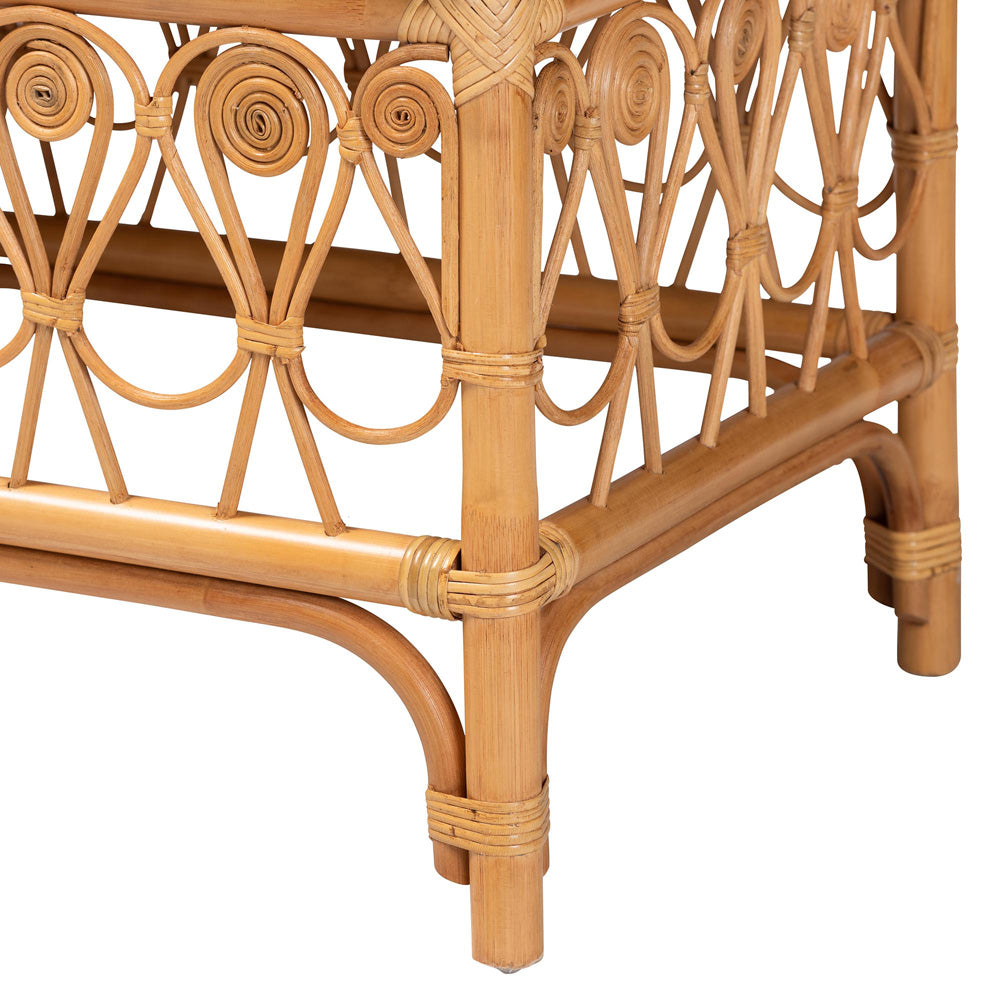 bali & pari - Ibiza Bench in White/Light Honey - Ibiza-Light Honey Rattan-Bench view 4