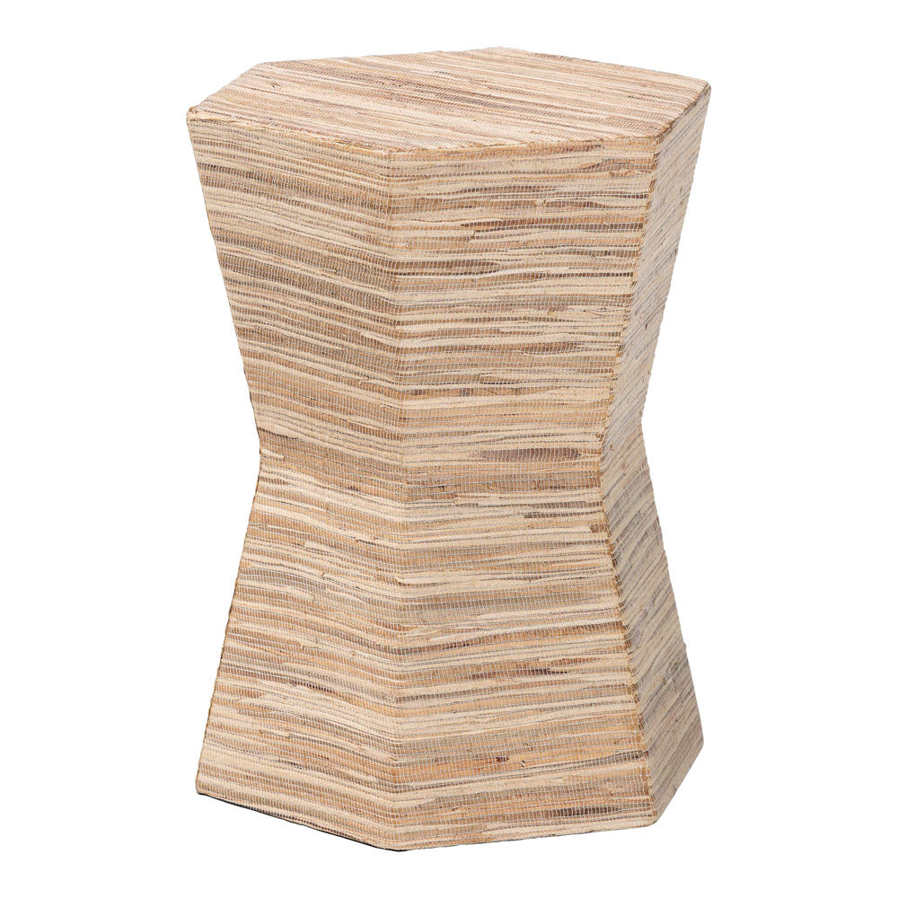 bali & pari - Idana End Table in Natural - Natural Woven Mendong-Hexagon-ET view 1