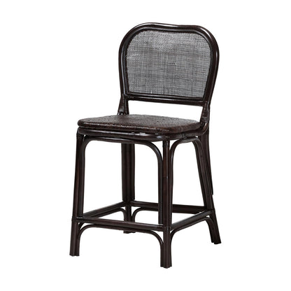 bali & pari - IreneCounter Stool in Espresso - Irene-Coffee Bean-Rattan-CS view 1