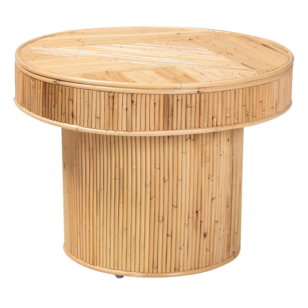 bali & pari - Iryna End Table in Light honey - Iowai-Natural Rattan-ET view 1