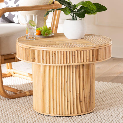 bali & pari - Iryna End Table in Light honey - Iowai-Natural Rattan-ET view 6
