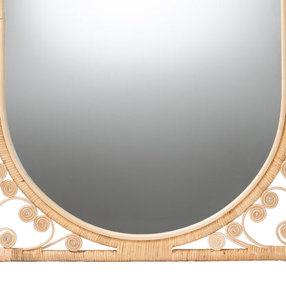 bali & pari - Isley Mirror in Natural Brown - RMWH03-Rattan Mirror view 2