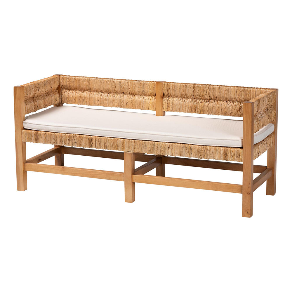 bali & pari - Ismael Bench in Natural Brown - MD39884-Natural Wooden-Cushion-Bench view 1