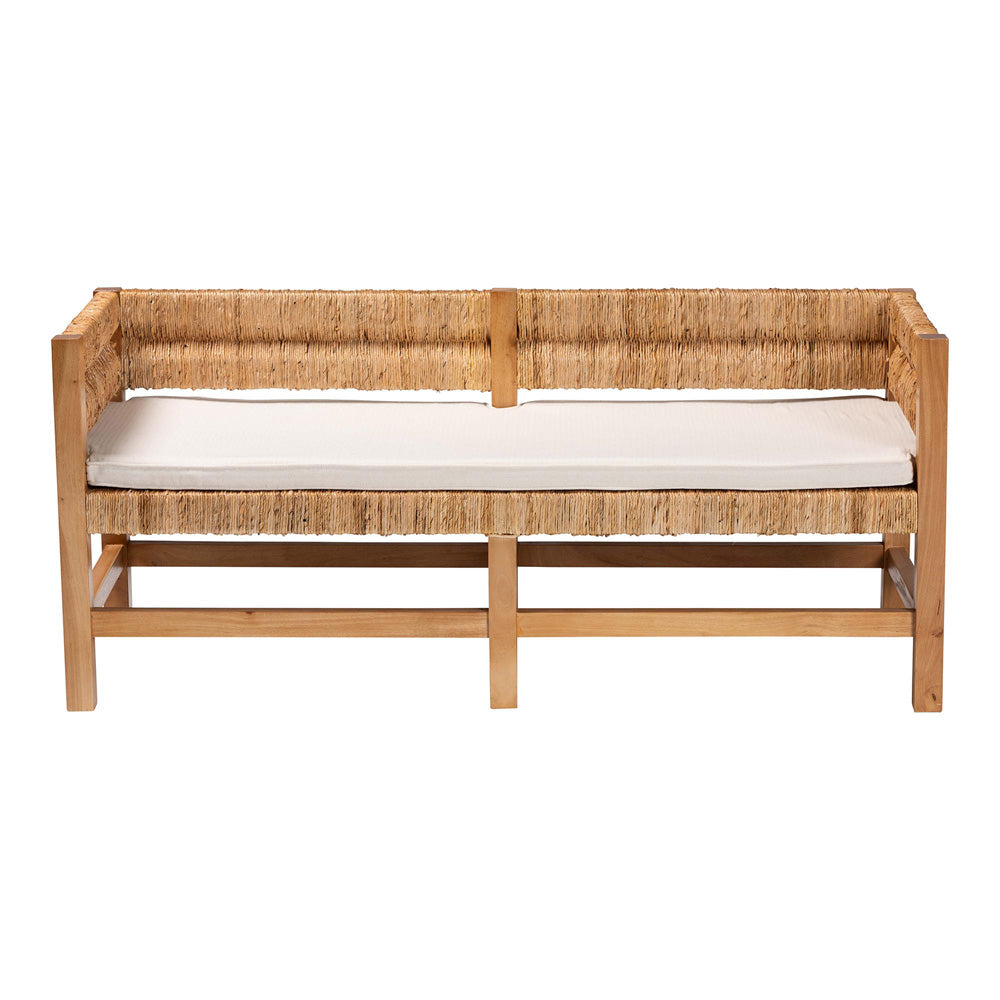 bali & pari - Ismael Bench in Natural Brown - MD39884-Natural Wooden-Cushion-Bench view 2