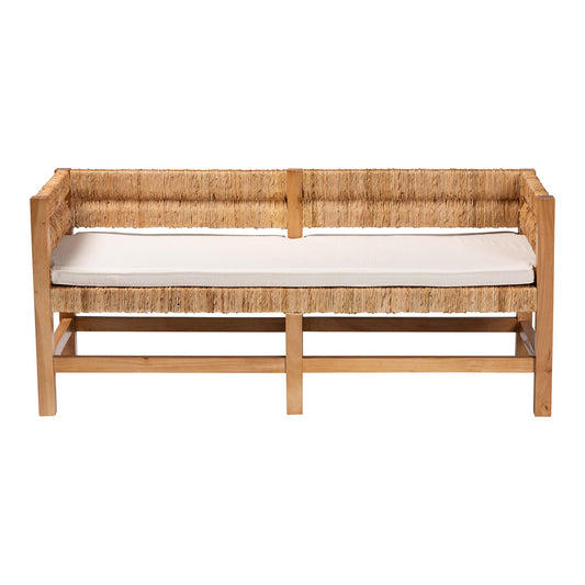 bali & pari - Ismael Bench in Natural Brown - MD39884-Natural Wooden-Cushion-Bench view 2