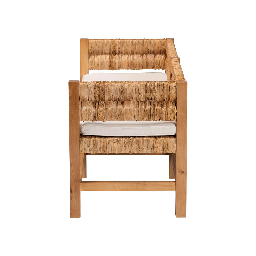 bali & pari - Ismael Bench in Natural Brown - MD39884-Natural Wooden-Cushion-Bench view 3