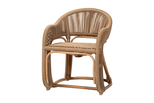 bali & pari  - Isra Arm Chair - Isra-Natural-Rattan/Banana Fiber-AC view 1