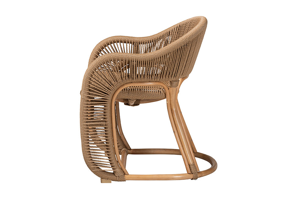bali & pari  - Isra Arm Chair - Isra-Natural-Rattan/Banana Fiber-AC view 3