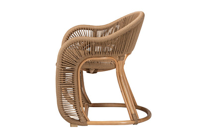 bali & pari  - Isra Arm Chair - Isra-Natural-Rattan/Banana Fiber-AC view 3