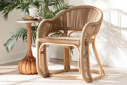 bali & pari  - Isra Arm Chair - Isra-Natural-Rattan/Banana Fiber-AC view 5