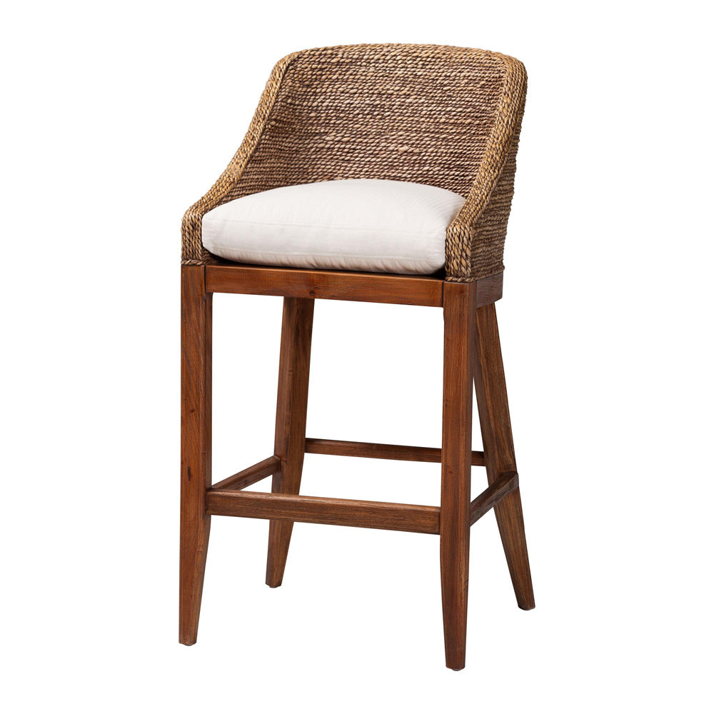 bali & pari  - Jasper Bar Stool in Brown Wash - MD-39838 Jasper-Brown Wash-Cushion-BS view 1