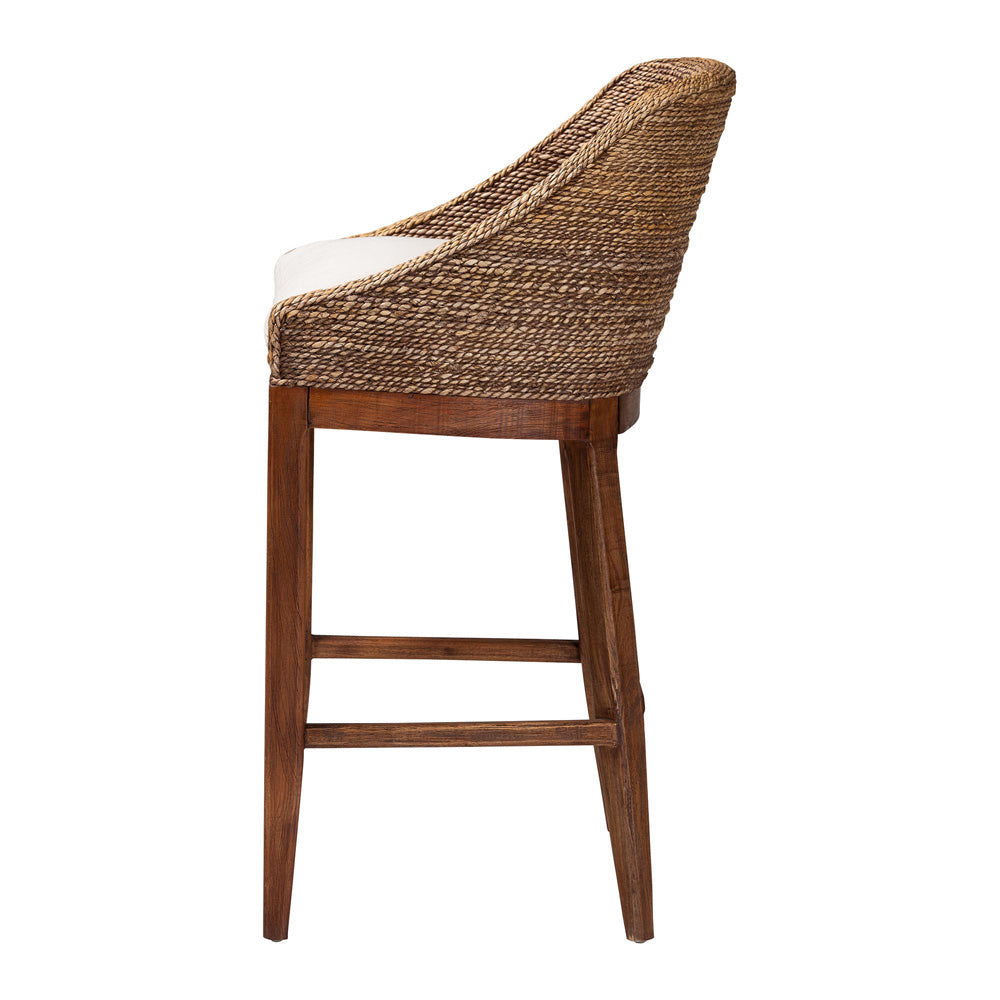 bali & pari  - Jasper Bar Stool in Brown Wash - MD-39838 Jasper-Brown Wash-Cushion-BS view 3