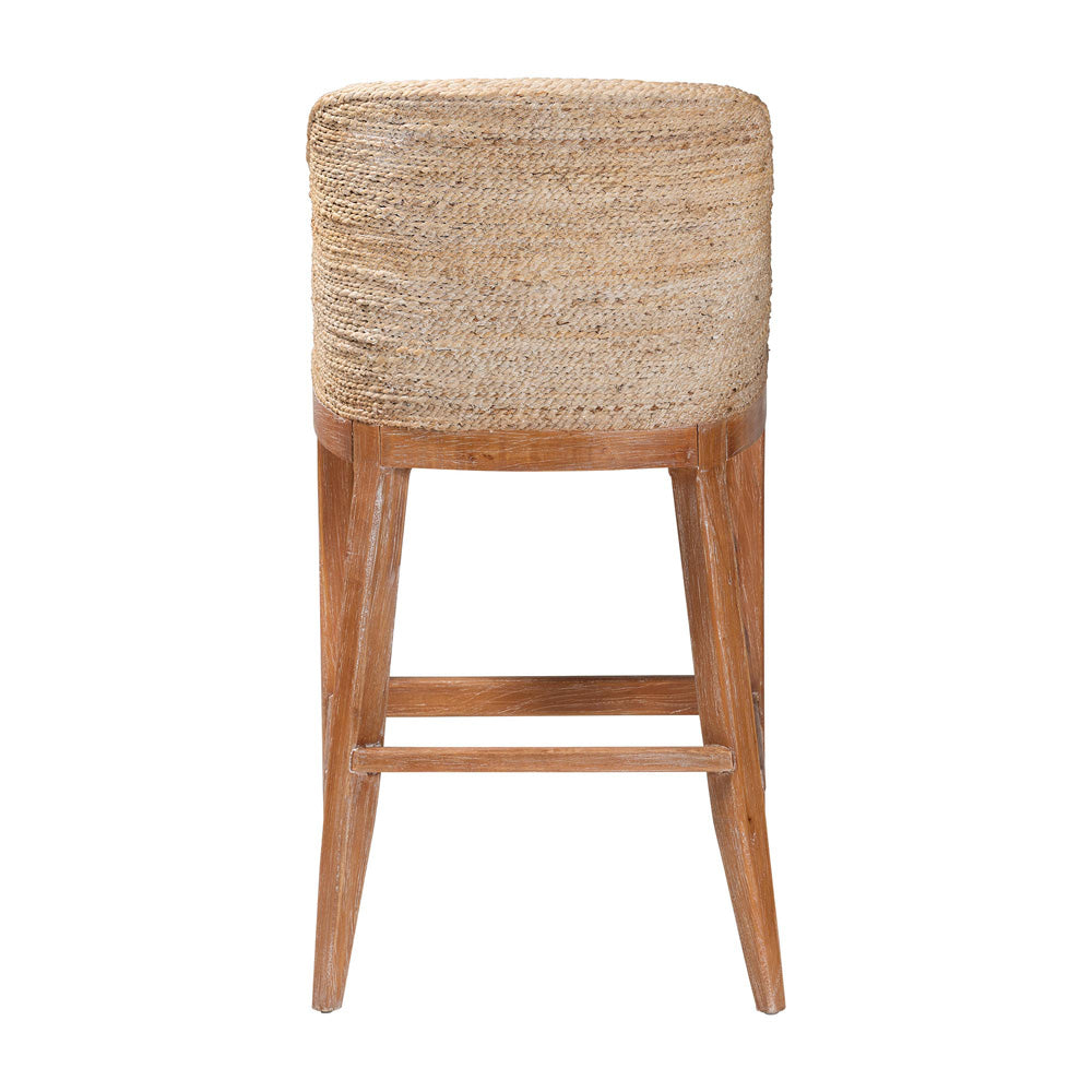 bali & pari  - Jasper Bar Stool in White Wash - MD-39838 Jasper-White Wash-Cushion-BS view 4