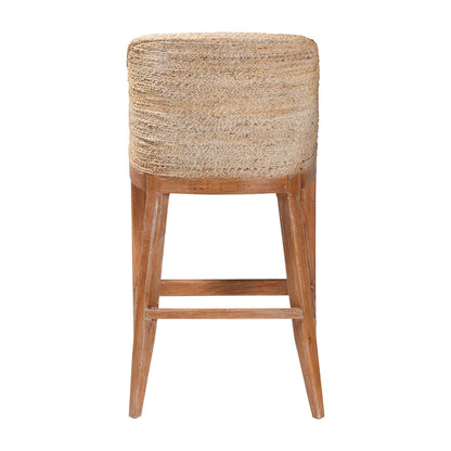 bali & pari  - Jasper Bar Stool in White Wash - MD-39838 Jasper-White Wash-Cushion-BS view 4