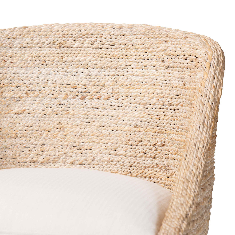 bali & pari  - Jasper Bar Stool in White Wash - MD-39838 Jasper-White Wash-Cushion-BS view 5