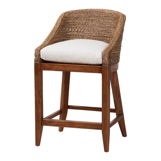 bali & pari  - Jasper Counter Stool in Brown Wash - MD-39837 Jasper-Brown Wash-Cushion-CS view 1