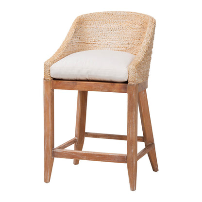 bali & pari  - Jasper Counter Stool in White Wash - MD-39837 Jasper-White Wash-Cushion-CS view 1