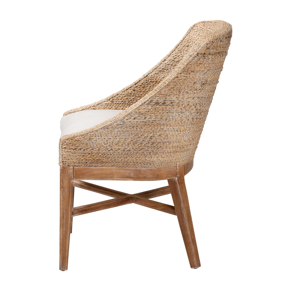 bali & pari  - Jasper Dining Chair in White Wash - MD-39836 Jasper-White Wash-Cushion-DC view 3