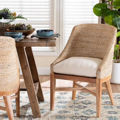 bali & pari  - Jasper Dining Chair in White Wash - MD-39836 Jasper-White Wash-Cushion-DC view 8