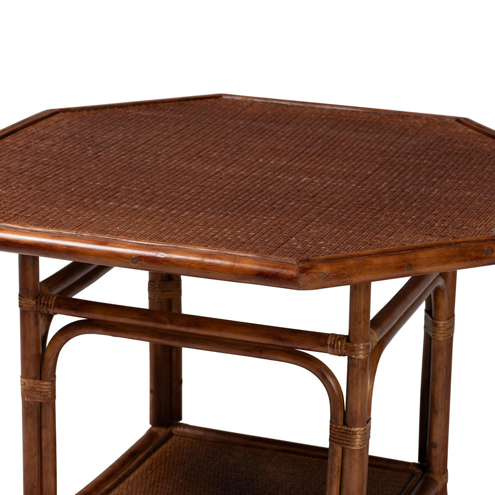 bali & pari - Jayanti Dining Table in Marbled Tortoise Brown - WS211-Tortoise-Rattan-DT view 3