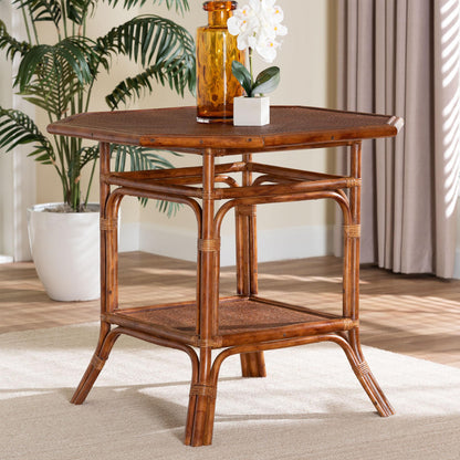 bali & pari - Jayanti Dining Table in Marbled Tortoise Brown - WS211-Tortoise-Rattan-DT view 6