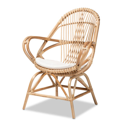 bali & pari - Jayden Chair in White/Natural Brown - Jayden-Rattan-CC view 1