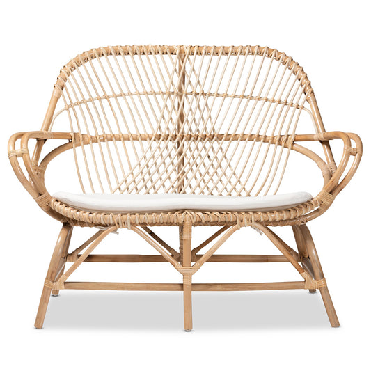 bali & pari - Jayden Loveseat in White/Natural Brown - Jayden-Rattan-LS view 2